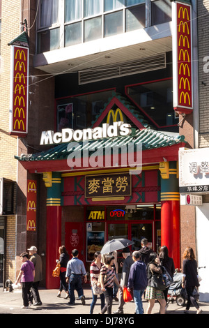 McDonald's Restaurant Front Eingang, Chinatown, NYC Stockfoto