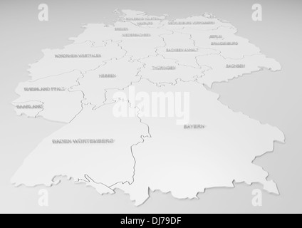 Deutschland und seine Bundesländer - detailliert- Stockfoto