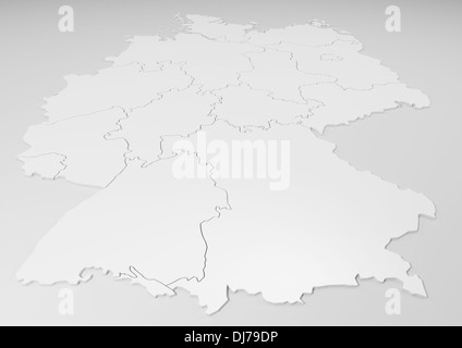 Deutschland und seine Bundesländer - detailliert- Stockfoto