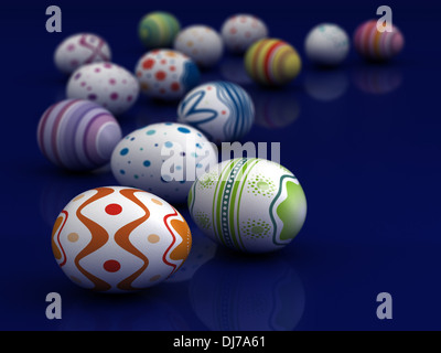Multi Farbe gemalt Esater Eiern (computergenerierte Bild) Stockfoto
