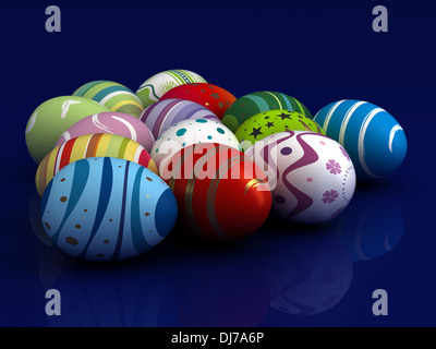 Multi Farbe gemalt Esater Eiern (computergenerierte Bild) Stockfoto