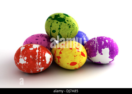 Multi Farbe gemalt Esater Eiern (computergenerierte Bild) Stockfoto
