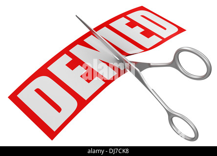 Schere und verweigert (Clipping-Pfad enthalten) Stockfoto