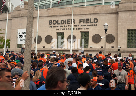 Chicago Bears National Football League Fans, Soldier Field, Chicago, Illinois, USA Stockfoto