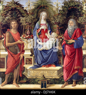 Sandro Botticelli, Madonna mit Heiligen 1485. Öl auf Pappelholz. Gemäldegalerie, Berlin, Deutschland. Stockfoto