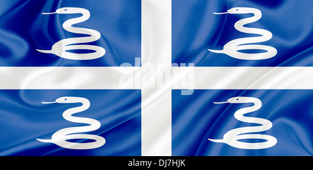 Flagge von Martinique im Wind wehende Stockfoto