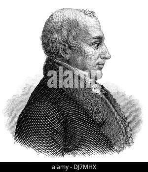 Porträt von Luigi Aloisio Galvani oder Aloysius Galvani, 1737-1798, einem italienischen Arzt, Physiker und Philosoph Stockfoto