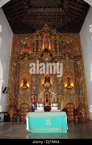 Goldenen Altar umgeben, Iglesia Mayor Parroquia San Juan Bautista de Remedios, Remedios, Provinz Villa Clara, Kuba, Karibik, Mittelamerika Stockfoto