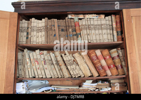 Parish Records, Iglesia Mayor Parroquia San Juan Bautista de Remedios, Remedios, Provinz Villa Clara, Kuba, Karibik, Mittelamerika Stockfoto