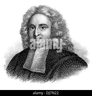 Porträt von Edmond Halley, 1656-1742, ein englischer Astronom, Geophysiker, Mathematiker, Meteorologe, Stockfoto