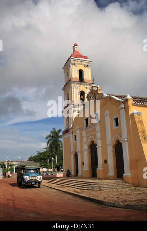 Bürgermeister Iglesia Parroquia San Juan Bautista de Remedios, Remedios, Provinz Villa Clara, Kuba, Karibik, Mittelamerika Stockfoto