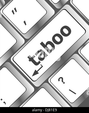 Computer-Tasten buchstabieren das Wort Tabu Stockfoto