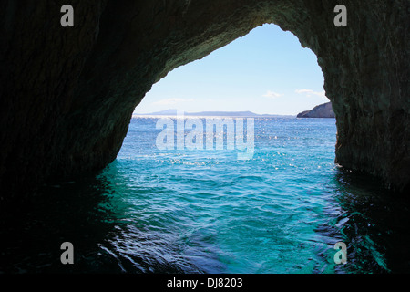 Berühmte blaue Grotte in Zakynthos, Ionische Inseln, Griechenland. Stockfoto