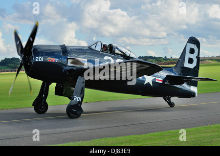 USAF Grumman F8F Bearcat WW2 Jagdflugzeug auf dem Laufsteg bei Duxford Air show. UK, 2013 Stockfoto