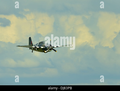 Grumman FM-2 Wildcat, WW2 Kampfflugzeug mit Royal Navy Markierungen bei Duxford Air fliegen zeigen .UK, 2013 Stockfoto