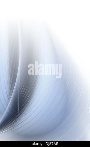 Fraktale blau schlängelt sich auf dem weißen Hintergrund Stockfoto