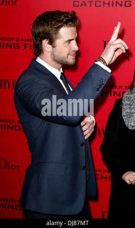 Schauspieler Liam Hemsworth besucht "The Hunger Games: Catching Fire" besondere Vorführung beim AMC Lincoln Square. Stockfoto