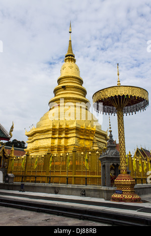 Goldene Pagode, Phra, Hariphunchai Stockfoto