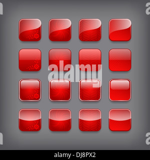 Der leeren roten Knöpfe für Sie app designor festgelegt. Stockfoto