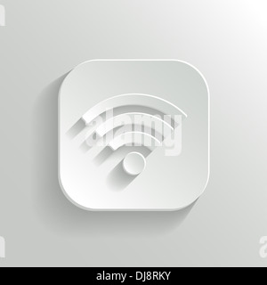 Wi-Fi - weiß app Symbolschaltfläche mit Schatten Stockfoto