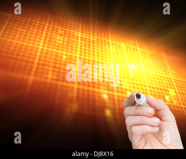 Weibliche Hand mit schwarzen Whiteboard-marker Stockfoto