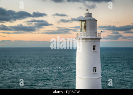 Trevose Head Leuchtturm an der Nordküste von Cornwall Stockfoto