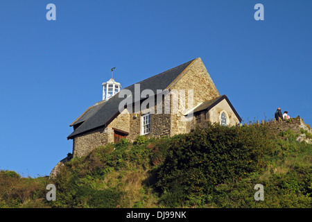 St. Nikolaus Kapelle und Leuchtturm, Ilfracombe, Devon, England. Stockfoto