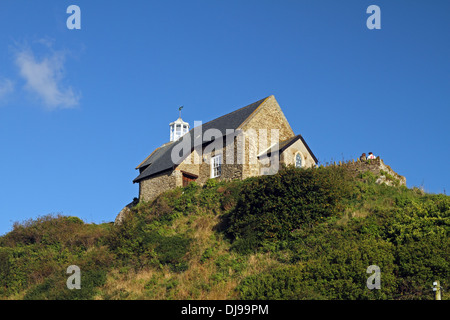 St. Nikolaus Kapelle und Leuchtturm, Ilfracombe, Devon, England. Stockfoto