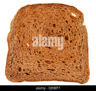 Schwarzbrot-Toast isoliert auf weißem Hintergrund Stockfoto