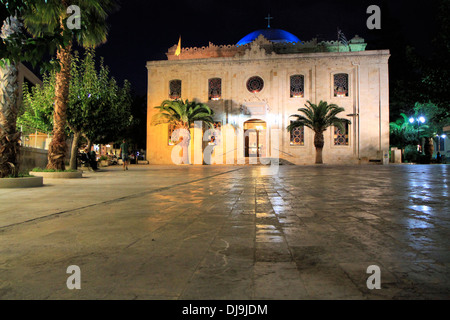 Agios Titos-Kirche bei Nacht, Heraklion, Kreta, Griechenland Stockfoto