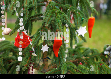 Home-made Christbaumschmuck, UK Stockfoto