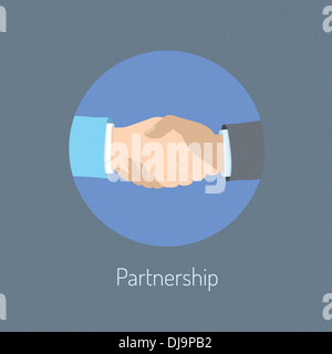 Abbildung Konzept der beiden Menschen Hand schütteln, welche symbolisiert Partnerschaft und Erfolg Verhandlung beschäftigen Stockfoto