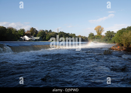 River Taff am Llandaff Weir, Cardiff Wales, Vereinigtes Königreich, fließendes Wasser Stockfoto