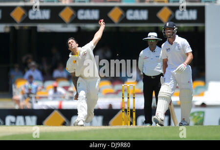 Brisbane, Australien. 22. November 2013. MITCHELL JOHNSON Gabba Cricket Ground. Tag2 der ersten Asche Test 2013/14 Australien gegen England. © Aktion Plus Sport/Alamy Live-Nachrichten Stockfoto