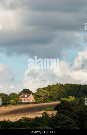 Eine isolierte Wohnung auf der Seite der South Downs nahe dem Dorf Amberley in West Sussex. Stockfoto