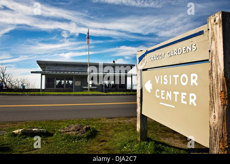 Der Blue Ridge Parkway in der Nähe von Asheville, North Carolina, die schroffen Gärten Visitor Center. Stockfoto