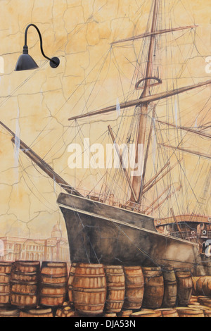 Wandbild, Hafen, Portland, Maine, USA Stockfoto