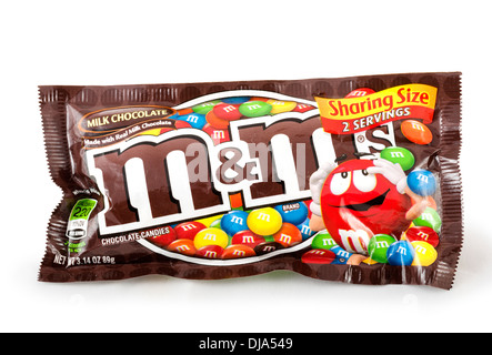 Paket von Milchschokolade M & Ms, USA Stockfoto