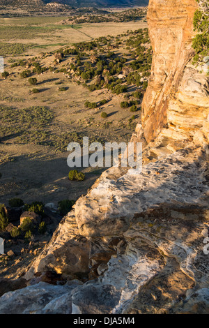 Blick auf den Canyon Purgatoire Fluss, Picketwire Canyonlands, Comanche National Grassland südlich von La Junta, Colorado. Stockfoto