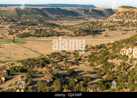 Blick auf den Canyon Purgatoire Fluss, Picketwire Canyonlands, Comanche National Grassland südlich von La Junta, Colorado. Stockfoto