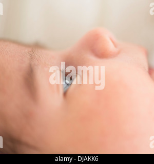 Close up Portrait of Hispanic Baby Auge Stockfoto