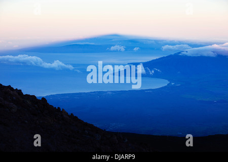 Blick gesehen von den Haleakala Vulkan Haleakala National Park, Maui, Hawaii, USA Stockfoto