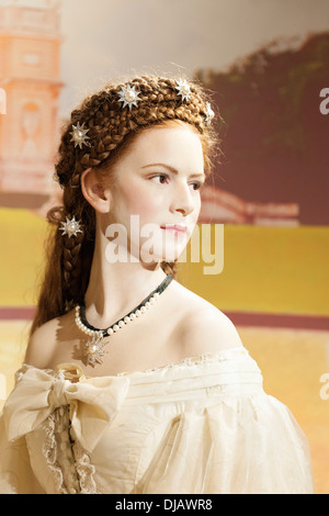 Wachsfigur von Kaiserin Sisi oder Kaiserin Elisabeth von Österreich, Königin von Ungarn, Madame Tussauds Museum, Wien, Österreich Stockfoto