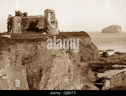 Tantallon Castle und Bass Rock viktorianische Periode Stockfoto