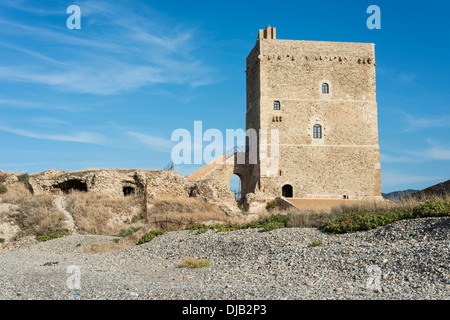 Roccella Turm aus dem 14. Jahrhundert, Campofelice di Roccella, Sizilien, Italien Stockfoto