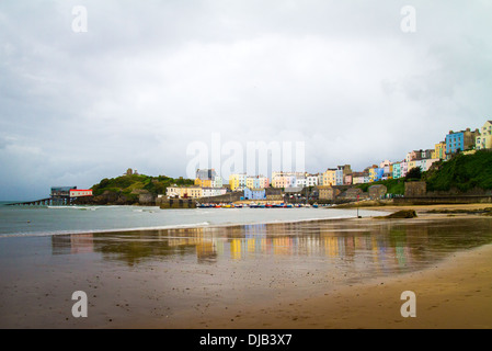 Tenby Hafen und Strand Pembrokeshire Wales Stockfoto