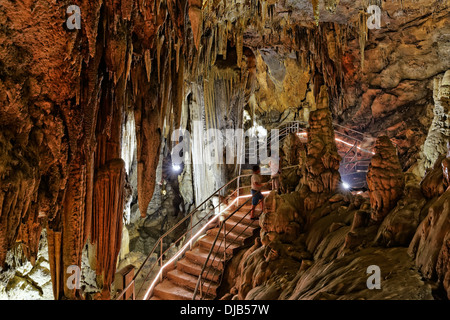 Dim Mağarası Stalaktiten Höhle, Tal Dimcay, Alanya, Antalya Provinz, Mittelmeer, Türkei Stockfoto