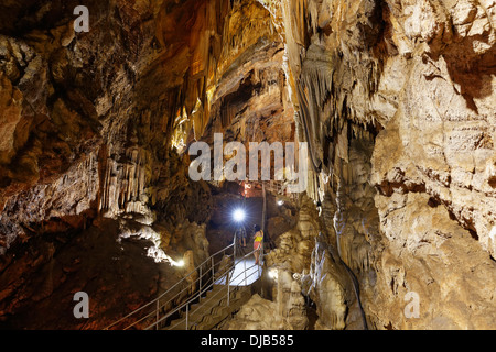 Dim Mağarası Stalaktiten Höhle, Tal Dimcay, Alanya, Antalya Provinz, Mittelmeer, Türkei Stockfoto