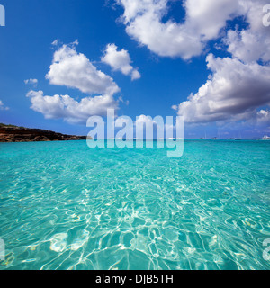 Formentera Cala Saona Beach, einem der besten Strände in der Welt in der Nähe von Ibiza Stockfoto