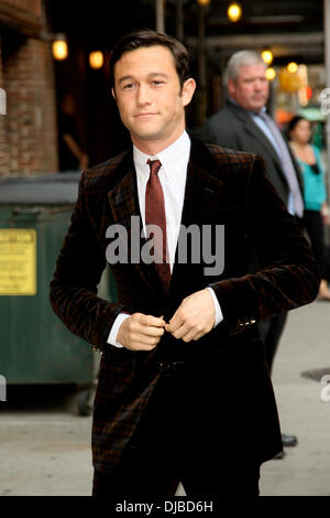 Joseph Gordon-Levitt The Late Show with David Letterman statt Ed Sullivan Theater - Ankunft New York City, USA - 17.09.12 Stockfoto
